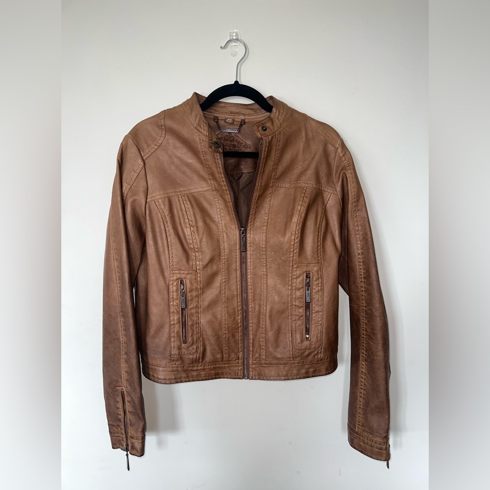 Jou Jou Tan Leather Jacket